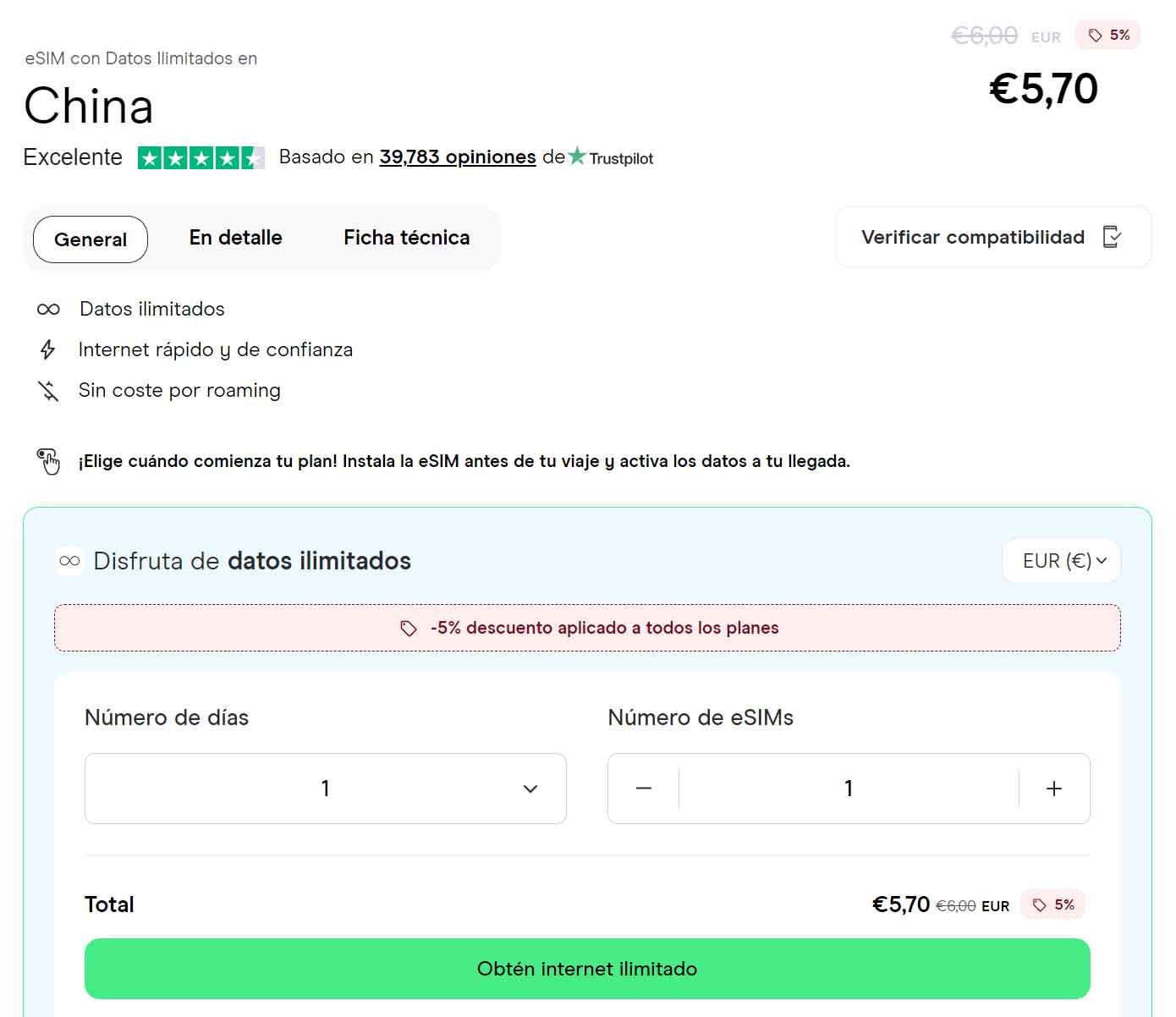 Precios de Holafly para tener Internet en China