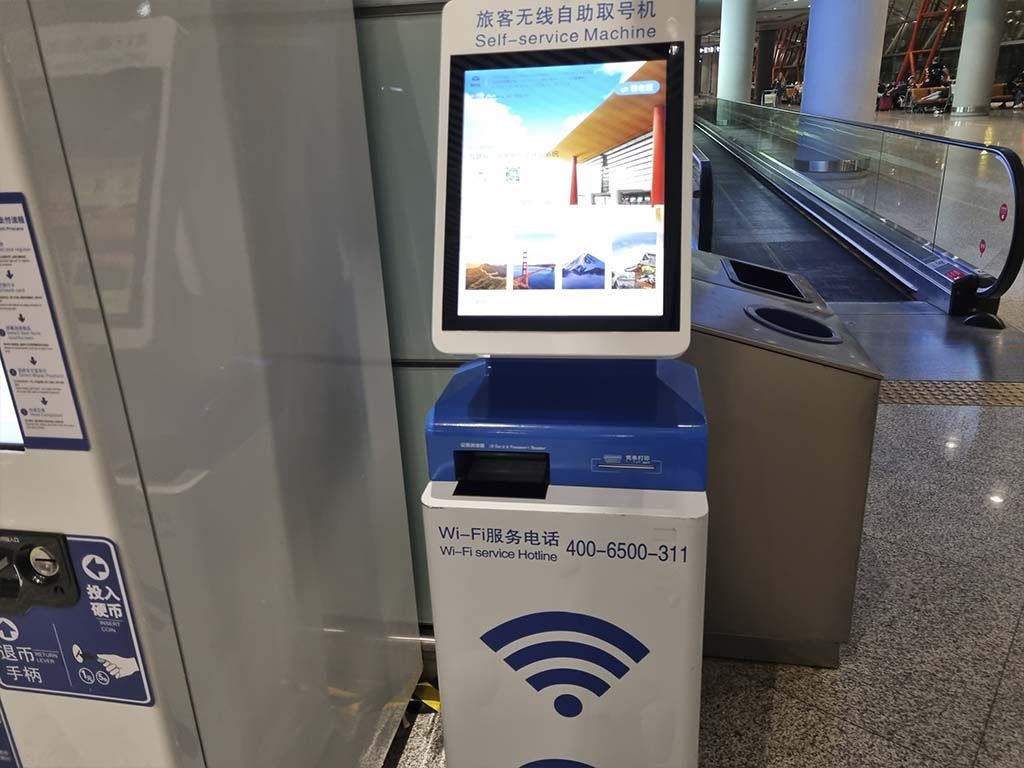 Máquina para usar Wi-Fi en los aeropuertos de China