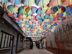 Calle de los paraguas de Bucarest