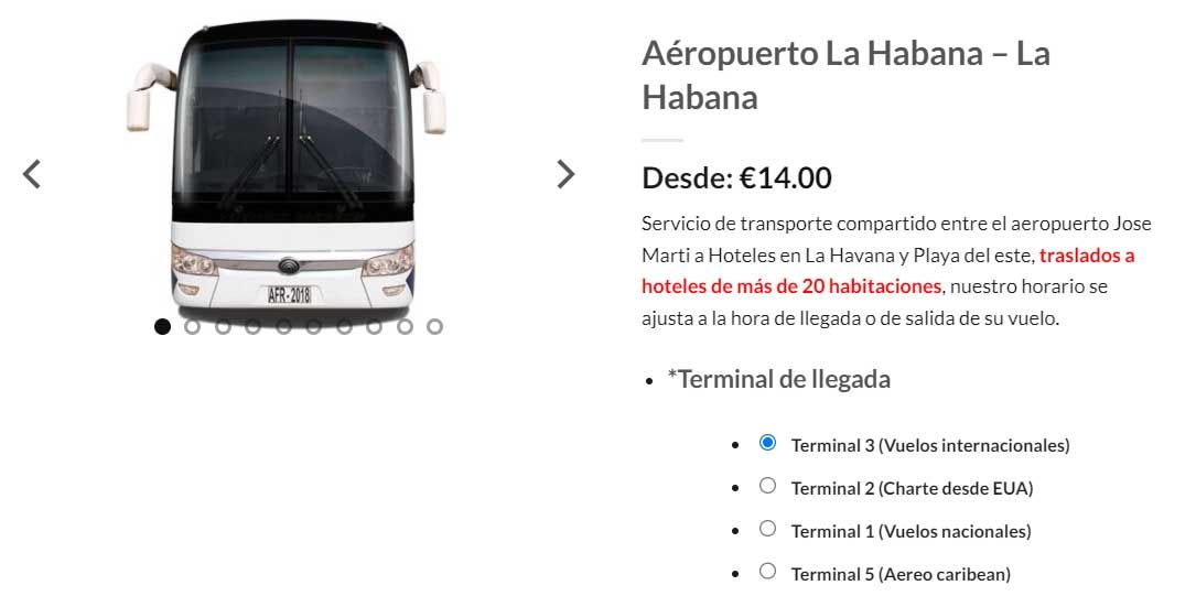 Reservar autobús con DRTransfer del aeropuerto a La Habana