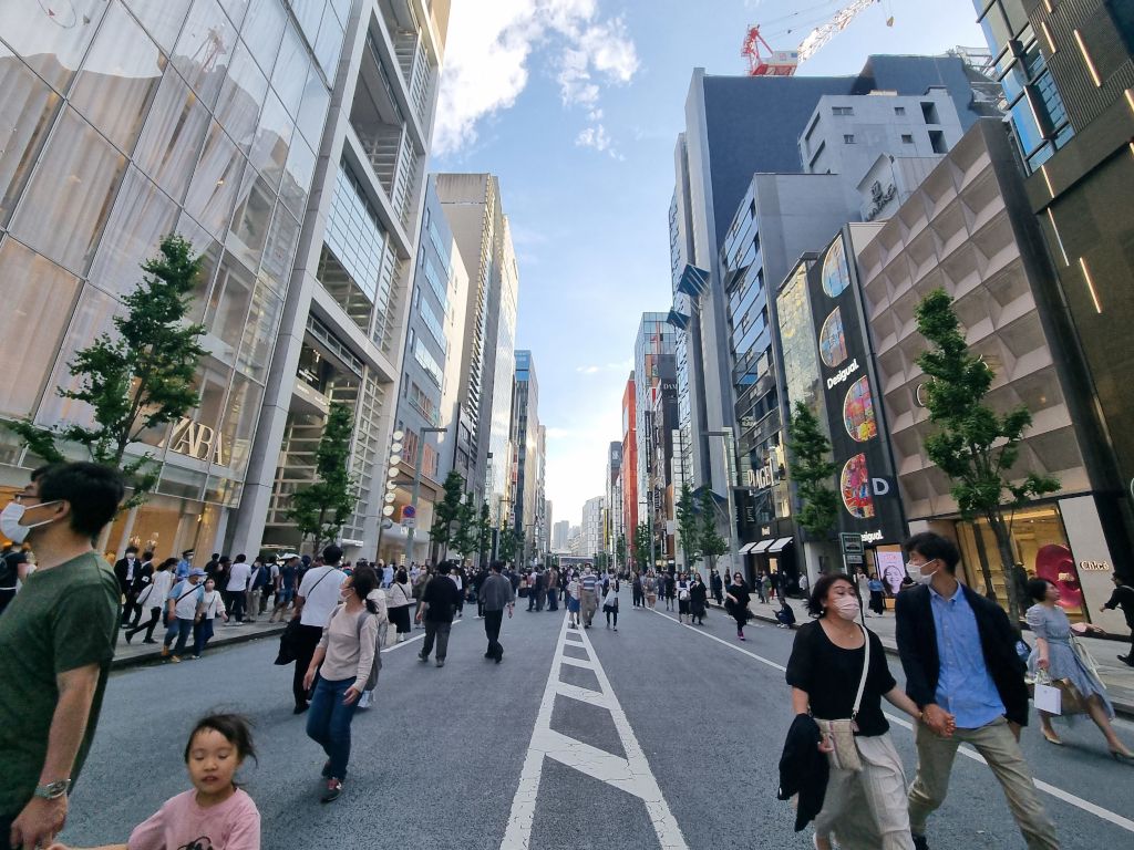 calle principal de ginza en tokio