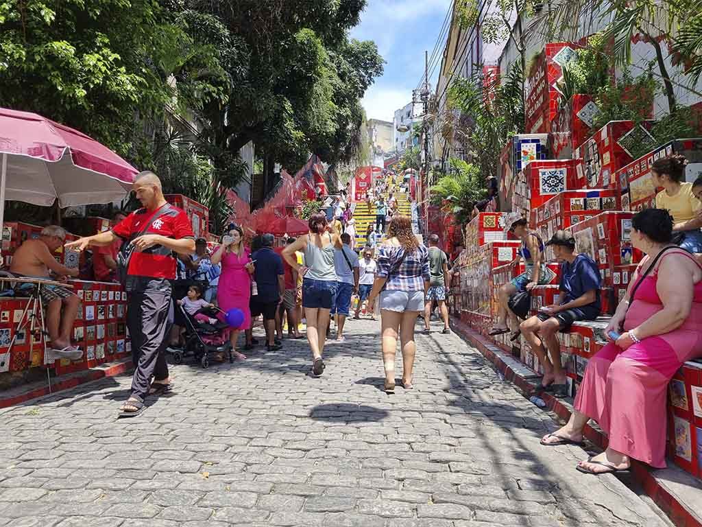 Zona turística de Rio de Janeiro, con presencia de seguridad