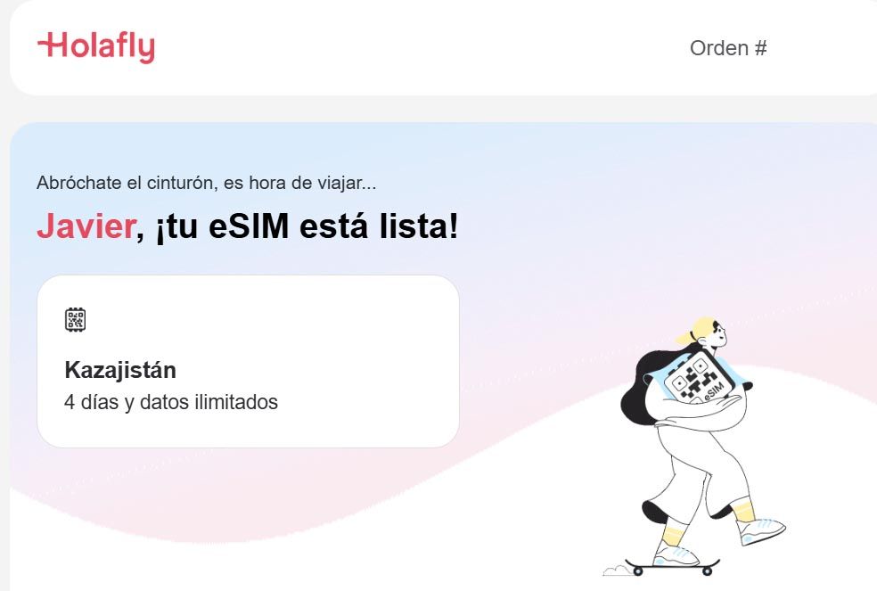 Pedido de eSIM de HolaFly