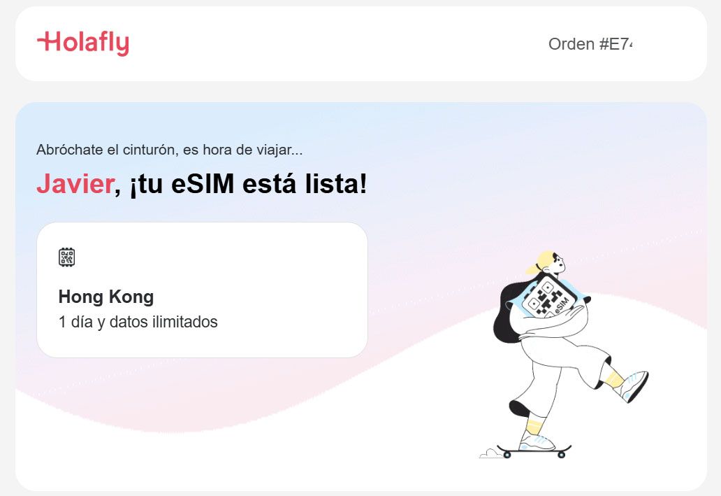 Configuración de la eSIM de HolaFly para Hong Kong