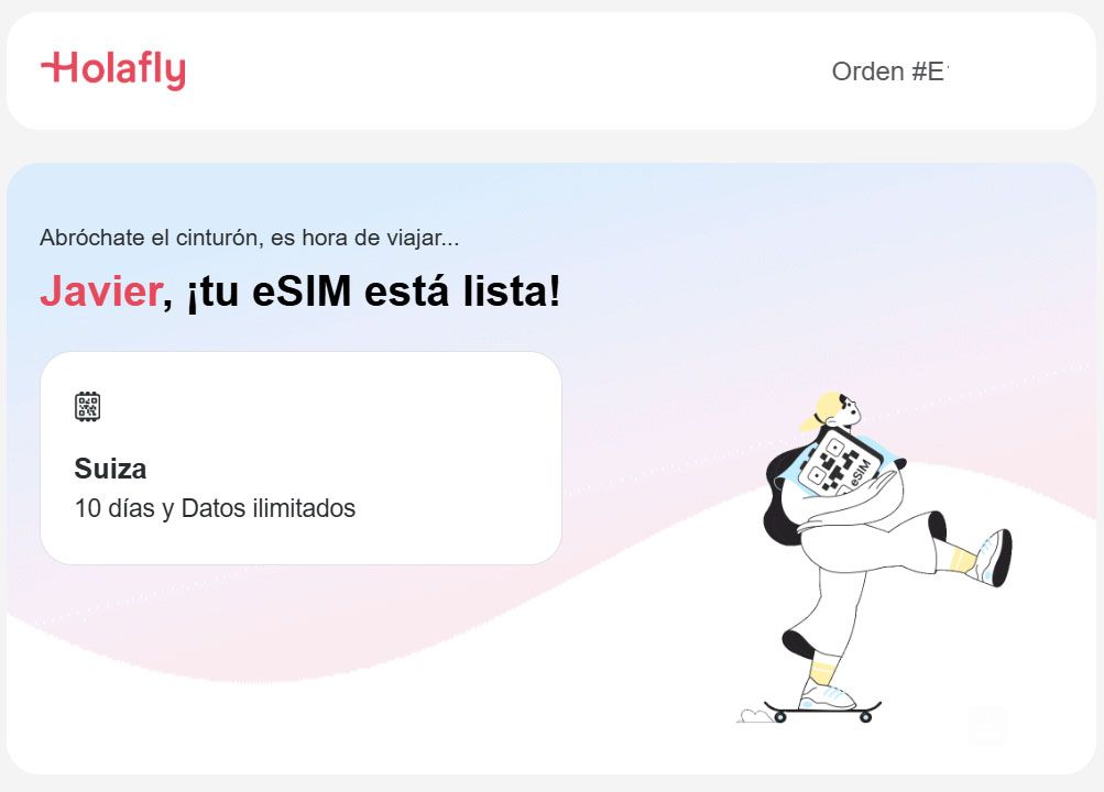 Compra de la eSIM de HolaFly para Suiza
