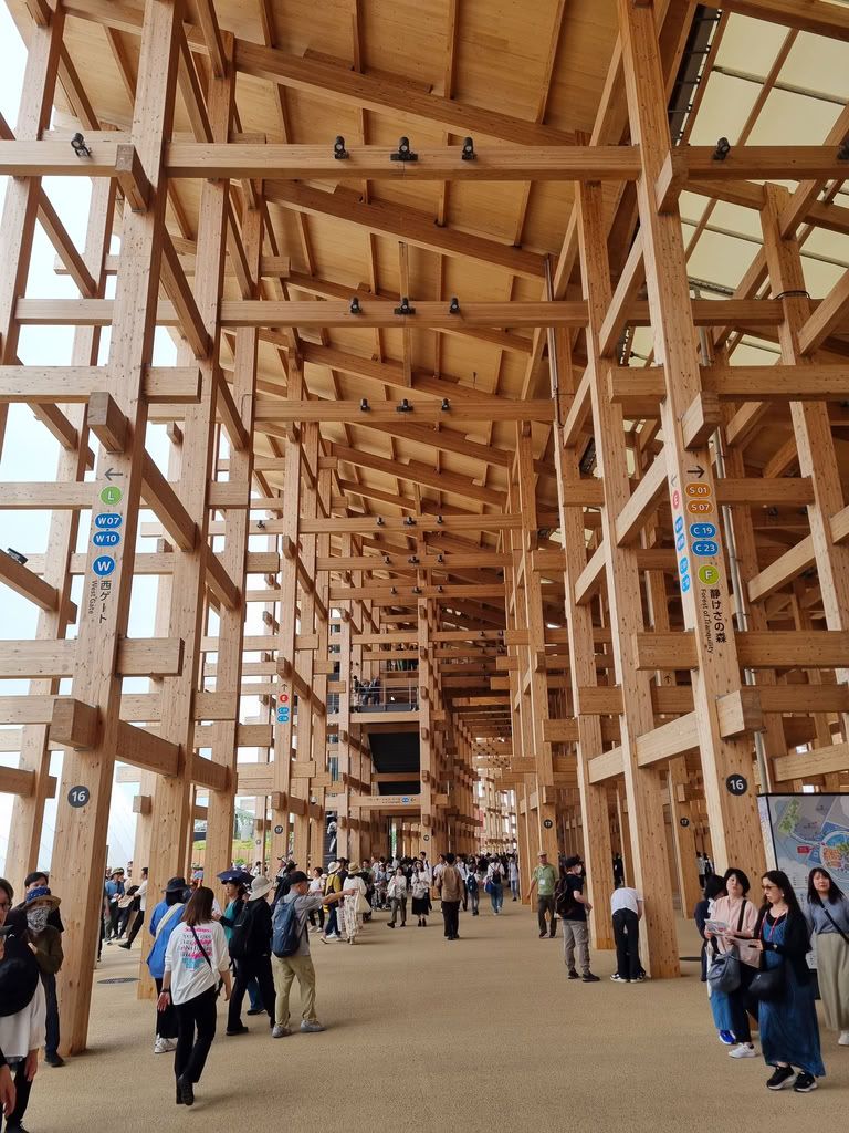 estructura de madera circular expo Osaka 2025